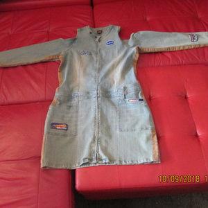 Jordache Open-Shoulder Denim Mini Dress